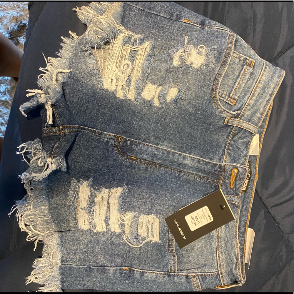 Double up fashion nova jean shorts